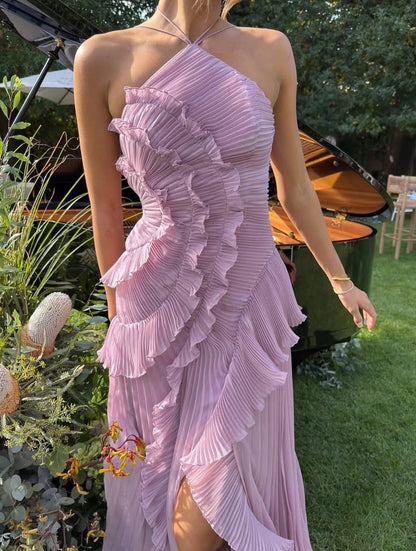 Vestido Lavanda -  Elegancia romántica con movimiento