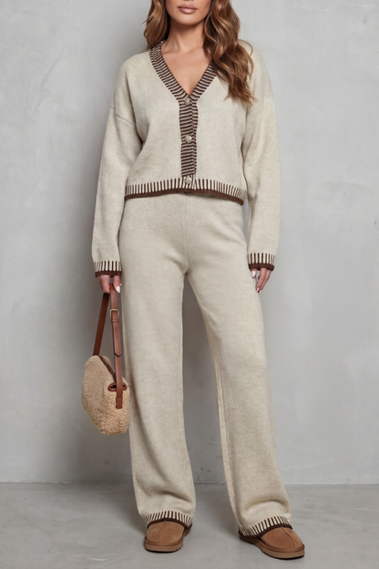 Amelia™ | Conjunto Knit Relajado con Detalles en Contraste