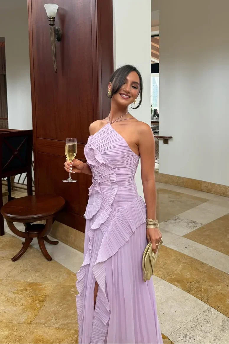 Vestido Lavanda -  Elegancia romántica con movimiento