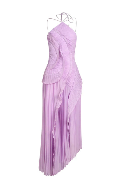Vestido Lavanda -  Elegancia romántica con movimiento