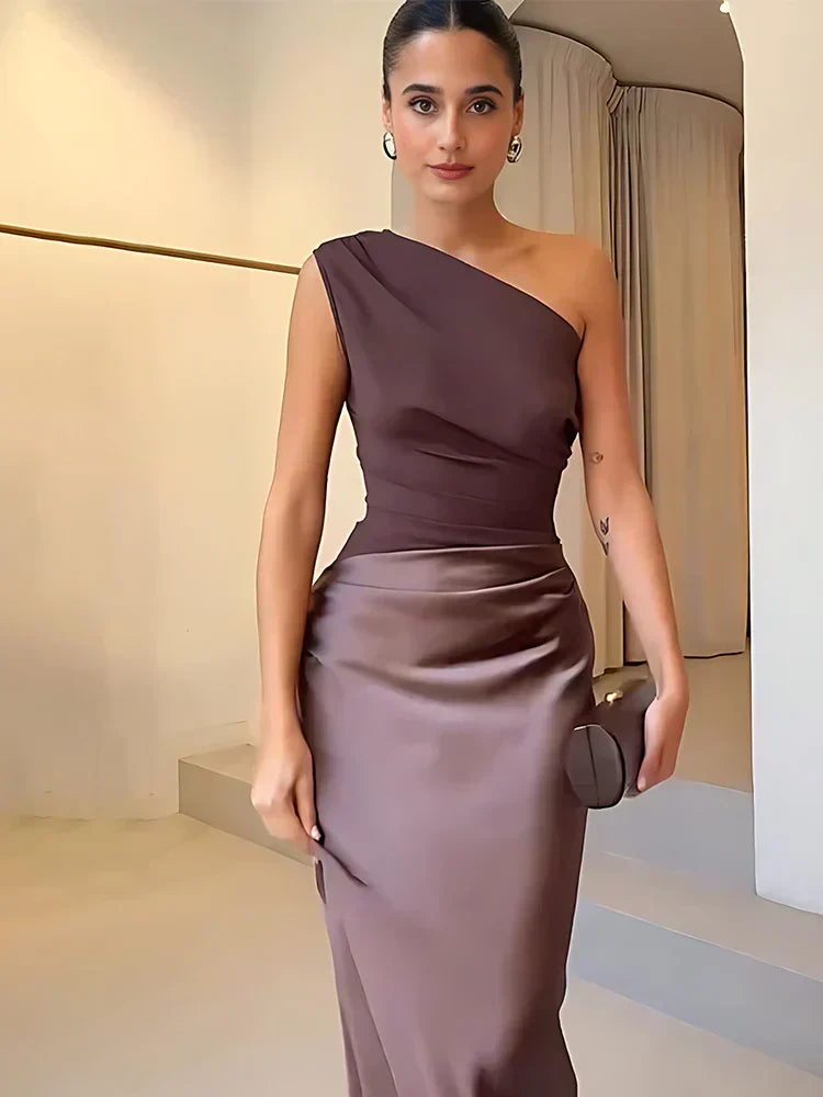 Vestido Maxi con Culpabilidad en Satén