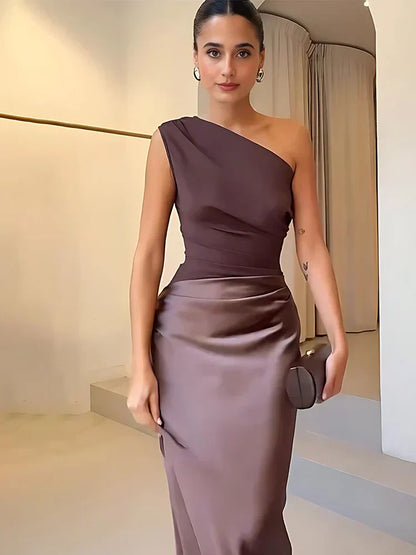 Vestido Maxi con Culpabilidad en Satén