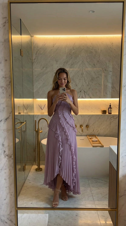 Vestido Lavanda -  Elegancia romántica con movimiento