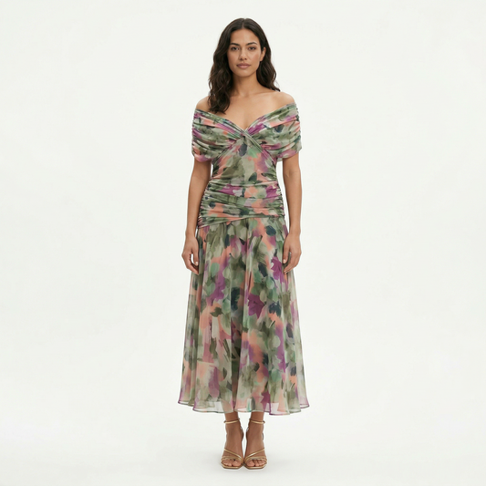 Dalma™ | Vestido Elegante Estampado y Silueta Fluida