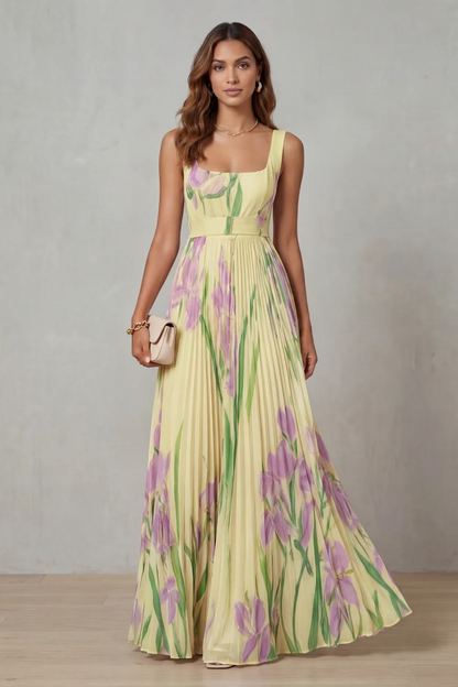 Gabriela™ | Vestido Floral Elegante con Caída Plisada