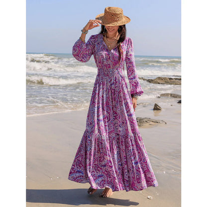 Lucía™ | Vestido Maxi Boho con Estampado Paisley