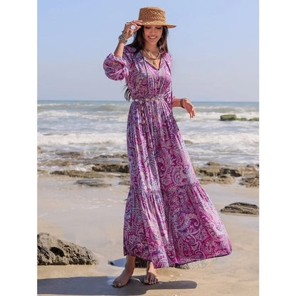Lucía™ | Vestido Maxi Boho con Estampado Paisley